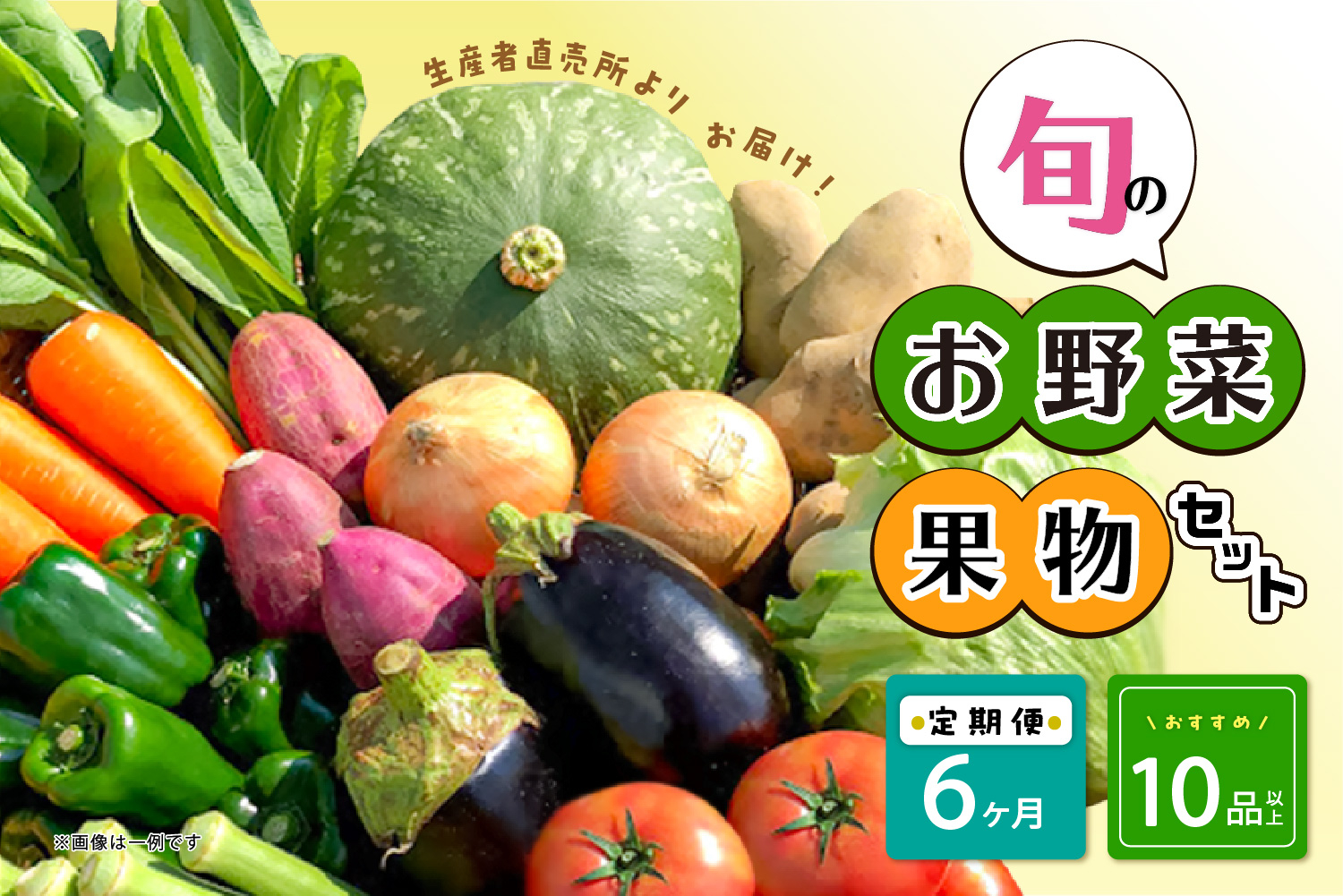 
【毎月6ヶ月定期便】生産者直売所よりお届け！おまかせ旬のお野菜・果物セット！ おすすめ10品以上
