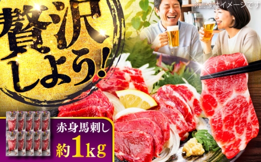 赤身 馬刺し 約1kg(約100g×10パック) / 馬肉 馬刺し 赤身 ばさし バサシ馬刺し 馬刺 赤身 馬刺 冷凍 小分け おすすめ オススメ 熊本 菊陽 馬肉 あっさり ばさし 赤身【五右衛門フーズ】 [BHCY025]