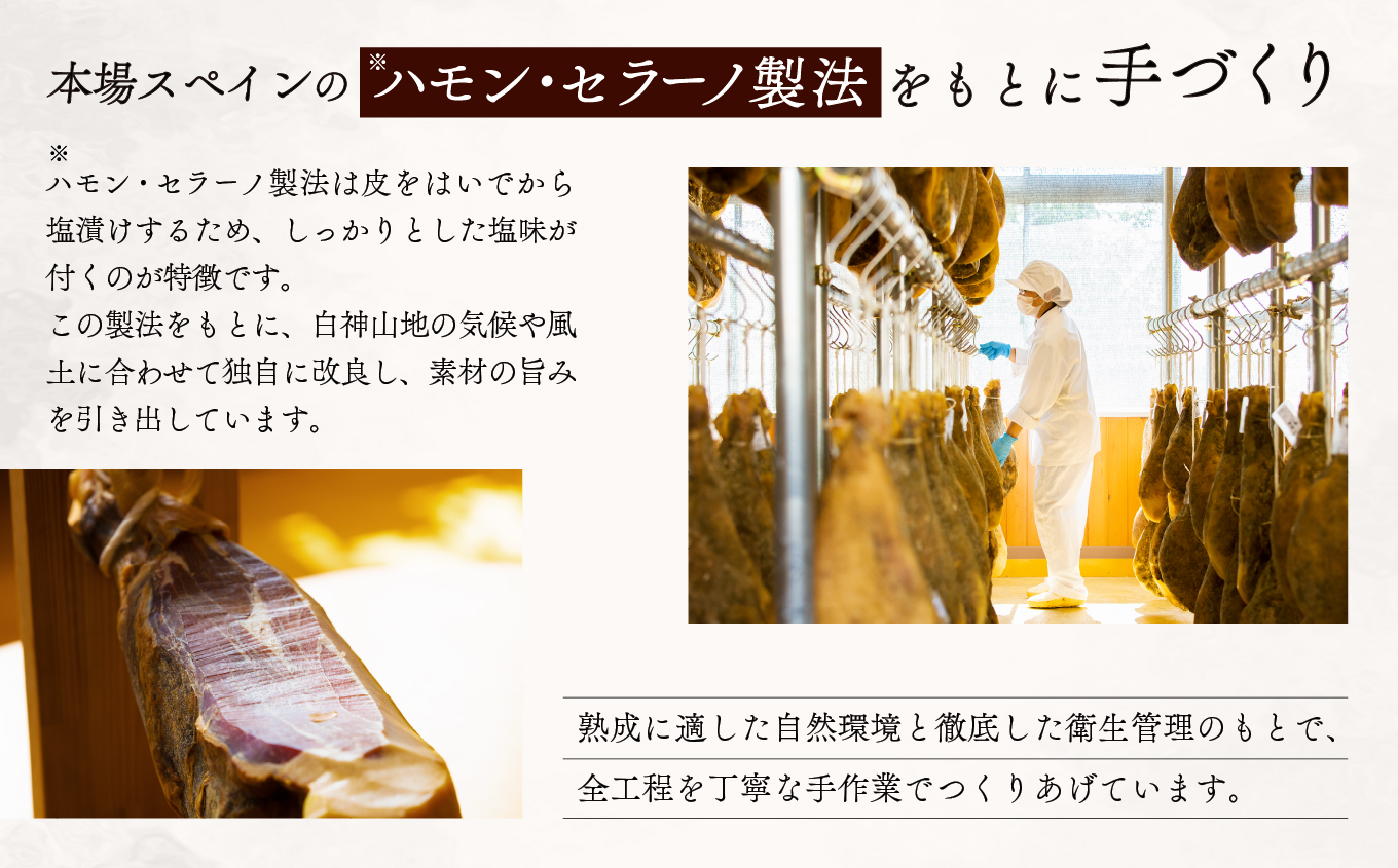 45P2701 白神生ハム熟成食べ比べ（1年熟成50g、2年熟成50g）