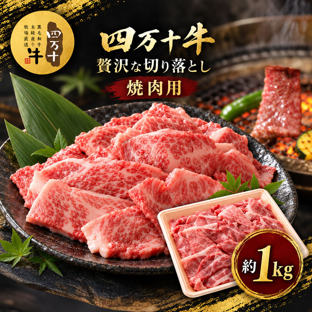 【ふるさと納税】26-979．幻の四万十牛 四万十産黒毛和牛 焼肉用 切り落とし 約1kg ふるさと納税 高知 肉 黒毛和牛 お取り寄せ 産地直送 送料無料