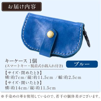 ふるさと納税 霧島市 スマートキー・脱着式小銭入れ付きキーケース＜ブルー＞【m's】　K-047-E |  | 01