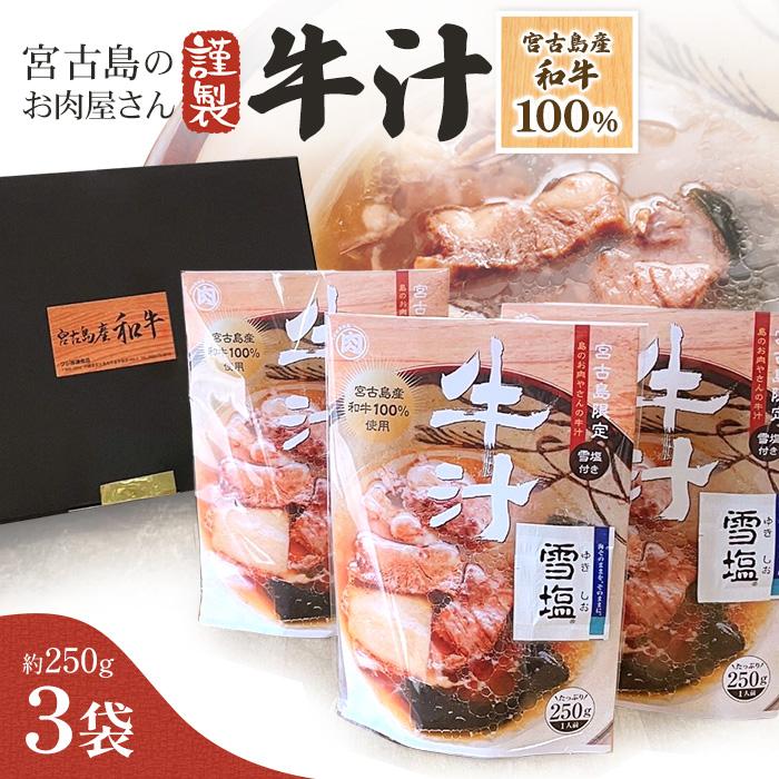 【ふるさと納税】【宮古島産和牛100％】宮古島のお肉屋さんが作った牛汁 ×3袋セット(DK008)