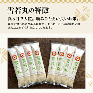【 先行予約 】令和8年産 雪若丸 2合 8袋 セット ( 1袋 300g ) 計 2.4kg 2合 小分け 産地直送 農家直送 ブランド米 米沢産 精米 米 お米 白米 ブランド米 お取り寄せ 送料