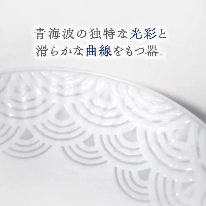 【波佐見焼】青海波グレー プレート Lサイズ ２個セット【聖栄陶器】[TG29]