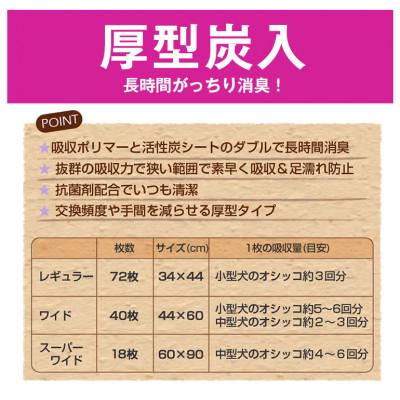 ふるさと納税 茨城町 国産ペットシーツ 厚型炭入りスーパーワイド 18枚(90cm×60cm)×4袋 |  | 03