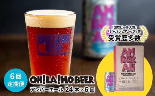 【6回定期便】クラフトビール「アンバーエール」24本｜オラホビール 地ビール※インターナショナル・ビアカップ2020銀賞受賞