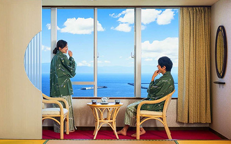 館内で砂むし温泉が楽しめる 1泊2食付ペア宿泊券 黒豚しゃぶ鍋会席プラン 指宿フェニックスホテル IB100-003 宿泊券