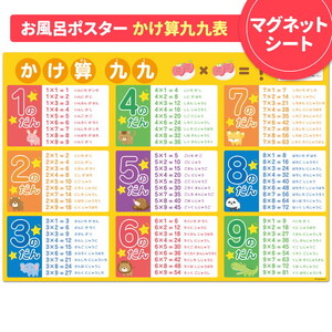 【九九表ポスター】マグネットシート製 お風呂ポスター 40cm×57cm