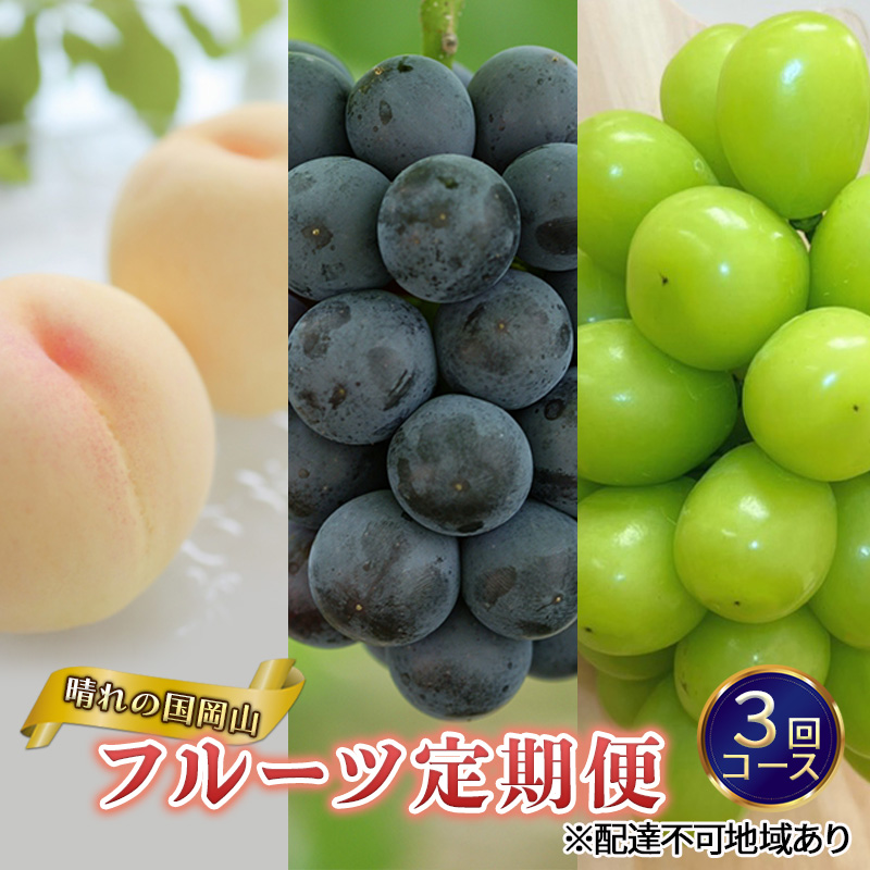 フルーツ 定期便 2026年 先行予約 晴れの国 岡山 の 定期フルーツ定期便 3回コース 桃 もも 葡萄 ブドウ 岡山県産 国産 セット ギフト