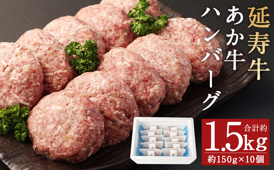 
            熊本県産 延寿牛 あか牛 ハンバーグ 約150g×10個 合計約1.5kg 《90日以内に出荷予定(土日祝除く)》牛肉 肉 お肉 にく 赤牛 あかうし 国産
          