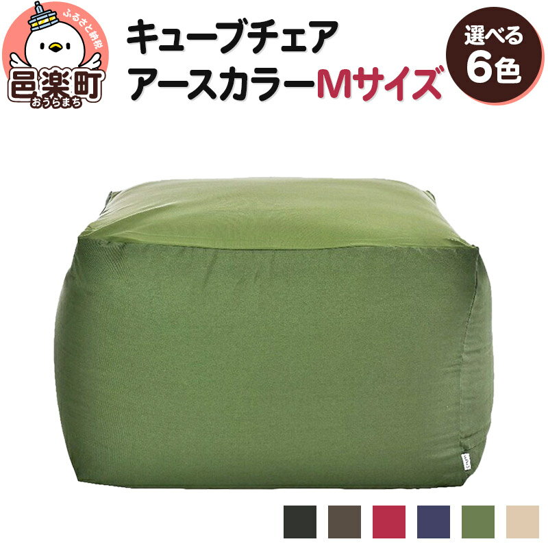 【ふるさと納税】【色が選べる】ビーズクッション キューブチェア Mサイズ アースカラー