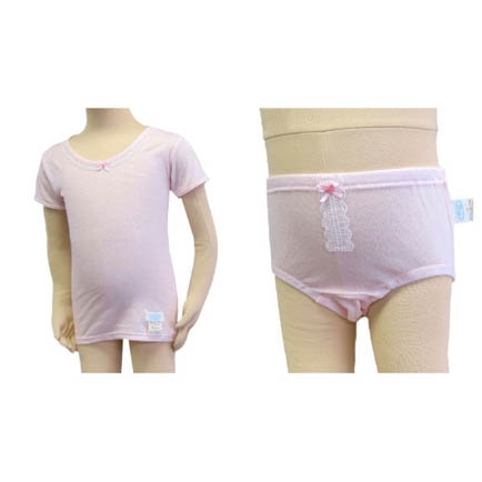 
                  Fleepガールズインナー　ピーチセット（半袖）1セット ／ 綿100％ キッズ 肌着 下着 アンダーウェア 日本製 埼玉県 No.530
                