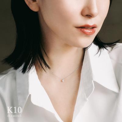ふるさと納税 京都市 【心葉/京都】K10 天然ダイヤモンド×2石 0.08ct ネックレス「ホワイトゴールド」 |  | 02