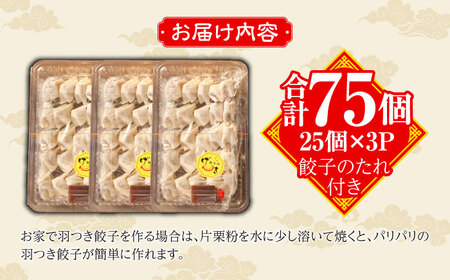 冷凍 博多一口餃子 25個入り×3パック＜麺専科げんき＞那珂川市 餃子 博多 冷凍 ぎょうざ 一口餃子 ひとくち餃子 博多餃子[GEG001]