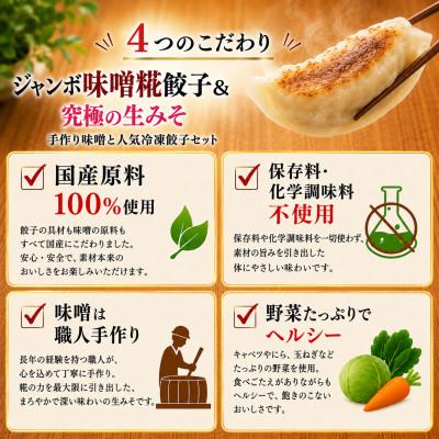 ふるさと納税 矢吹町 【無添加・国産発酵食品】ジャンボ味噌糀餃子(12個入り)と究極の生みそ1kgセット |  | 01