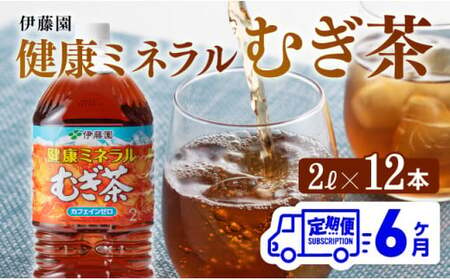 【定期便】伊藤園 健康ミネラル むぎ茶 2L×6本×2ケース PET 6ケ月定期便【お茶 麦茶 ムギ茶 飲料  水分補給お茶 ソフトドリンクお茶 備蓄お茶 ペットボトルお茶 カフェインゼロ カロリーゼロ 全6回お茶 麦茶】