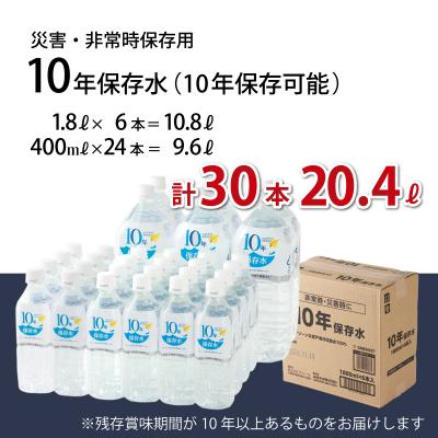 ふるさと納税 室戸市 災害・非常時保存用「10年保存水」(10年保存可能)　1.8L×6本&400ml×24本 |  | 03