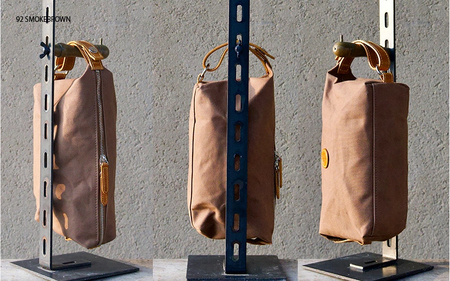 木の庄帆布 BOX POUCH ボックスポーチ　k-khg-bxp01t（C/＃92 SMOKEBROWN / スモークブラウン）　