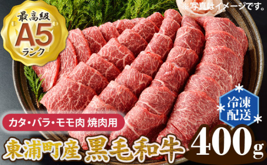 東浦町特産 最高級A5ランク黒毛和牛 [下村牛] カタ・バラ・モモ肉 焼肉用 (約400g) [0085]