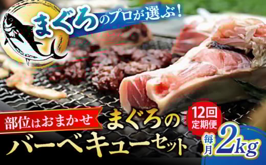 【全12回定期便】まぐろ おまかせバーベキューセット 冷凍約2kg 鮪 マグロ BBQ 魚 横須賀【横須賀商工会議所 おもてなしギフト事務局（本まぐろ直売所）】 [AKAK031]
