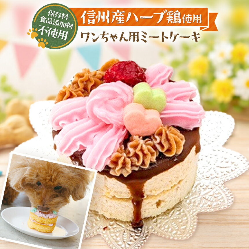 【ふるさと納税】ペットフード お祝い デコレーション ミート ケーキ ( 犬用 )| 犬 おやつ プレゼント 誕生日 信州産 ハーブ鶏 肉 手作り 保存料不使用 冷凍 信州 八ヶ岳 長野県 諏訪郡 原村