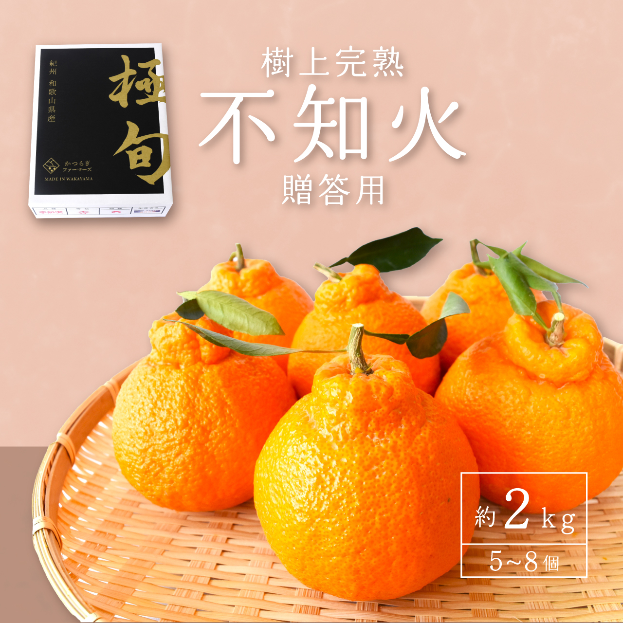 【先行予約】【数量わずか】樹上完熟しらぬい（不知火） 約2kg(6個) 秀品　2027年2月末～2027年3月末頃に順次発送予定（お届け日指定不可）/ 和歌山 みかん しらぬい 不知火 フルーツ 柑橘 蜜柑 果物 くだもの【kgr005】