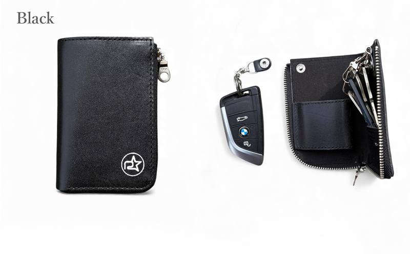 【ブラウン】 Revolla 国産本革 ラウンドジップ ハーフオープン スマートキーケース ファッション ファッション雑貨 安心 コンパクト 鍵 キーケース ケース スマート 安全 防犯 小物 便利 