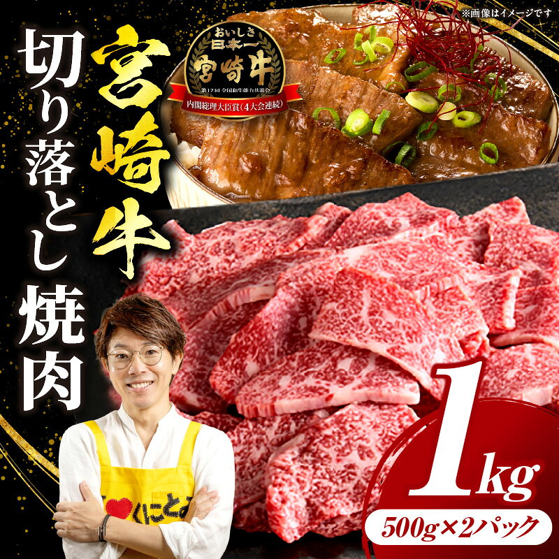 【ふるさと納税】宮崎牛 切落し焼肉1kg（500g×2） 宮崎牛 牛肉 肉 焼肉 すき焼き 切り落とし焼肉 焼肉丼 焼肉 炒め物 内閣総理大臣賞 国産 プレゼント 贈答 贈り物 ギフト
