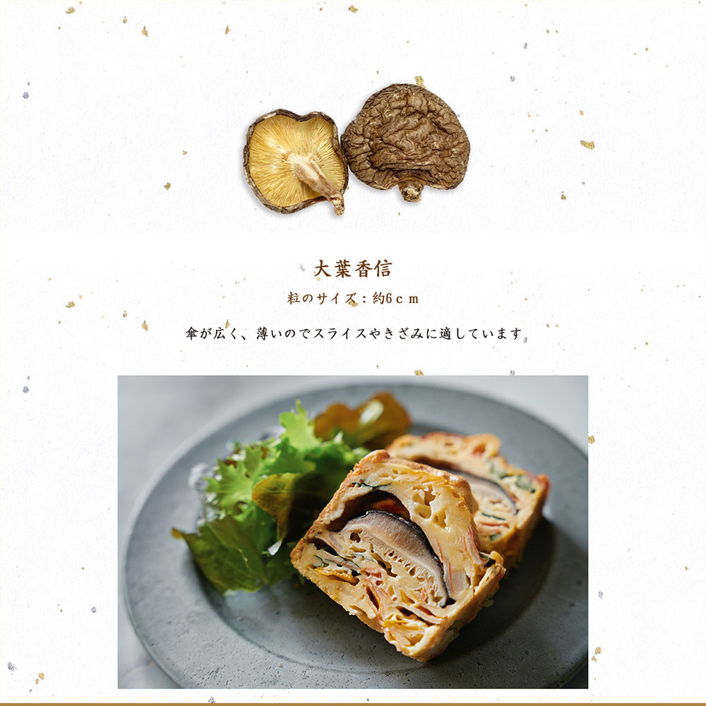 大分県産原木栽培乾しいたけ 大葉香信