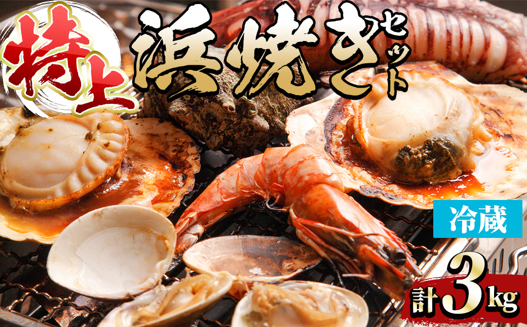 ＜土日祝着＞【特上】浜焼きセット(約3kg)【sm-DD015・sm-DD016・sm-DD017・sm-DD018・sm-DD019】【Workplays】