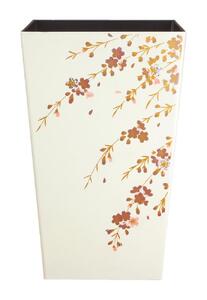 タツクラフト 蒔絵調 ダストボックス M角 6.7L 桜ホワイト