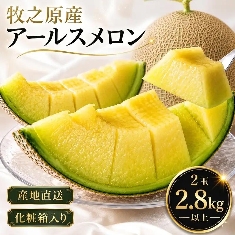 【5口限定・予約受付】アールスメロン メロン 2玉 1.4kg 以上【森木農園】