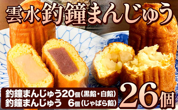 
釣鐘まんじゅう 26個入り 黒餡・白餡 20個 釣鐘まんじゅう(じゃばら餡) 6個 レストラン雲水 《30日以内に出荷予定(土日祝除く)》 和歌山県 日高川町 まんじゅう 饅頭 和菓子 スイーツ 安珍 清姫 道成寺銘菓
