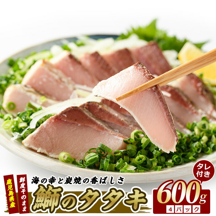 【ふるさと納税】指宿産ブリの炭焼たたき(約150g×4P・特製ゆずダレ15袋) 新鮮 海鮮 魚介類 産地直送 ブリ 鰤 たたき タタキ 鰤たたき ぶりたたき 炭火焼 国産 冷凍 刺身 お造り 丼 お茶漬け 鹿児島 指宿 特産品 ギフト 贈答用【指宿食品】