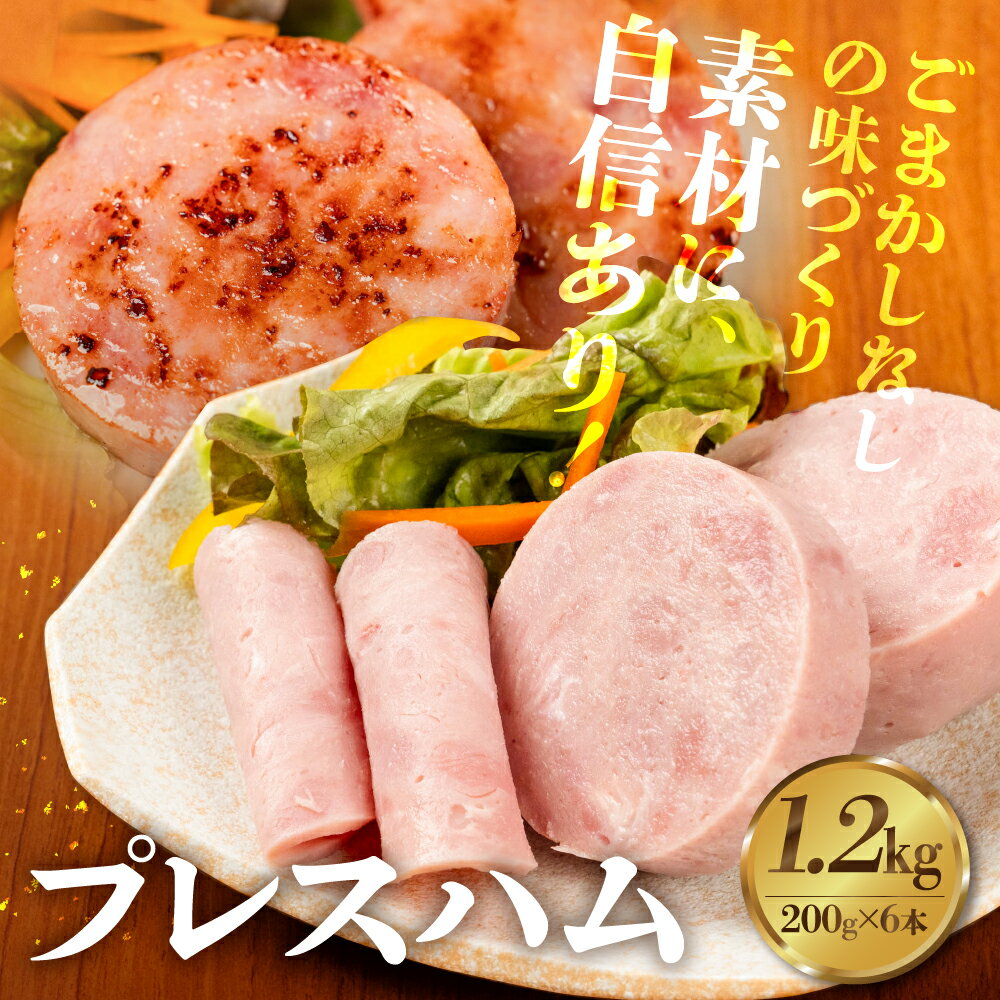 【ふるさと納税】プレスハム 200g×6 計1.2kg ジューシー 国産 10000円 大容量 訳あり おかず 毎日の食卓に お弁当 デコ弁 晩酌 おつまみ サラダ ハムカツ クリスマス・年末年始のオードブルに