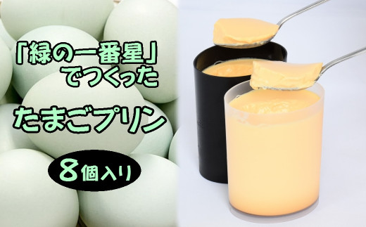 緑の一番星でつくった 手作り たまごプリン 計８個（2種×4個入り）【卵卵ひろば】