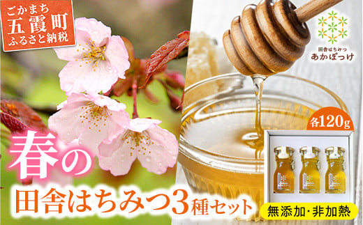 
            【数量限定】山桜はちみつと春の田舎はちみつの3種ギフトセット[結蜜 Musubi-R3山桜] 【茨城県共通返礼品／五霞町】はちみつ 国産 無添加 非加熱 生ハチミツ 茨城県産 あかぼっけ ギフト 贈り物 セット 蜂蜜 はちみつ 
          