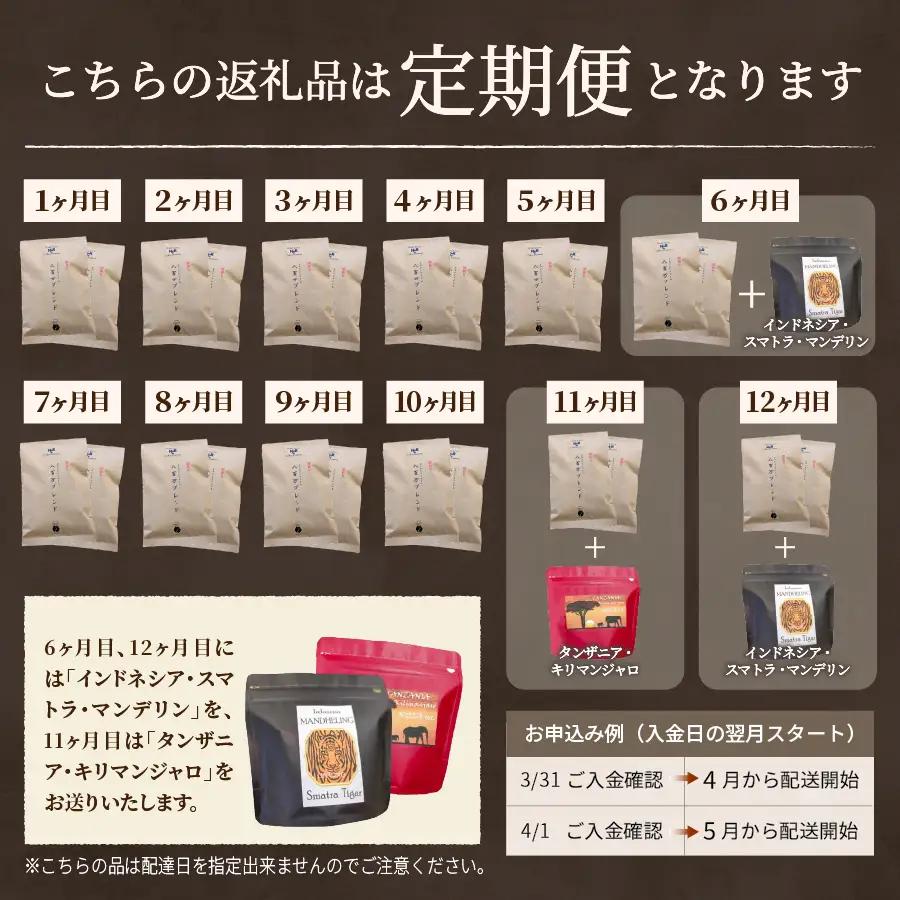 メール便発送【訳ありコーヒー定期便・深煎り】富士山の湧き水で磨いた スペシャルティコーヒー (粉) 12ヶ月 珈琲 挽き立て ブレンド 珈琲 定期便 