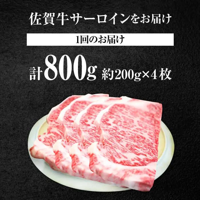 【10回定期便】佐賀牛 サーロインステーキ 800g / ステーキ  [IAH168]