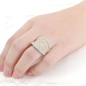 指輪 プラチナ PT900 K18YG イエローゴールド コンビ ダイヤモンド 2.5ct リング レディース パヴェ 幅広 逆甲丸 ボリューム【f272-ptyg】  ALPAZ093  | ダイヤ