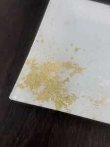 スクエアプレート(D) 古代塗り金箔純白［NF211］