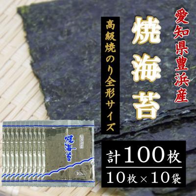 ふるさと納税 南知多町 【漁師直売】焼海苔 100枚(10枚×10袋)全形 焼のり 家庭用