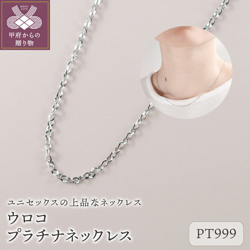 【ふるさと納税】＜ 甲府ジュエリー ＞ ネックレス チェーン プラチナ 42cm ユニセックス レディース メンズ ジュエリー アクセサリー ご褒美 ギフト プレゼント ラッピング 保証書付 ケース付 k001-638