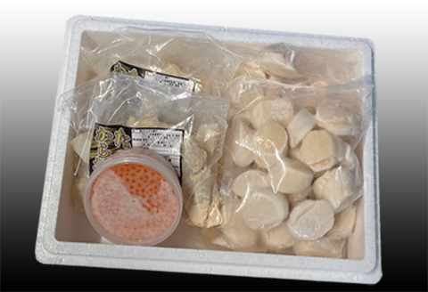 たこ唐揚げ250g×2P、ほたて貝柱500g×2P、いくら醤油漬け100g×1P C-36074