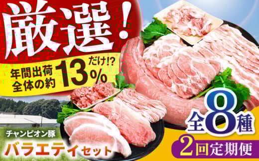【定期便】豚肉 バラエティーセット（ロース バラ ヒレなど全8種・2回分割配送）/ 三元豚 肉 肩ロース ヒレ バラ 豚肉 スライス しゃぶしゃぶ 豚 鍋 / 亀山市 / 小林ファーム[AMAB005]