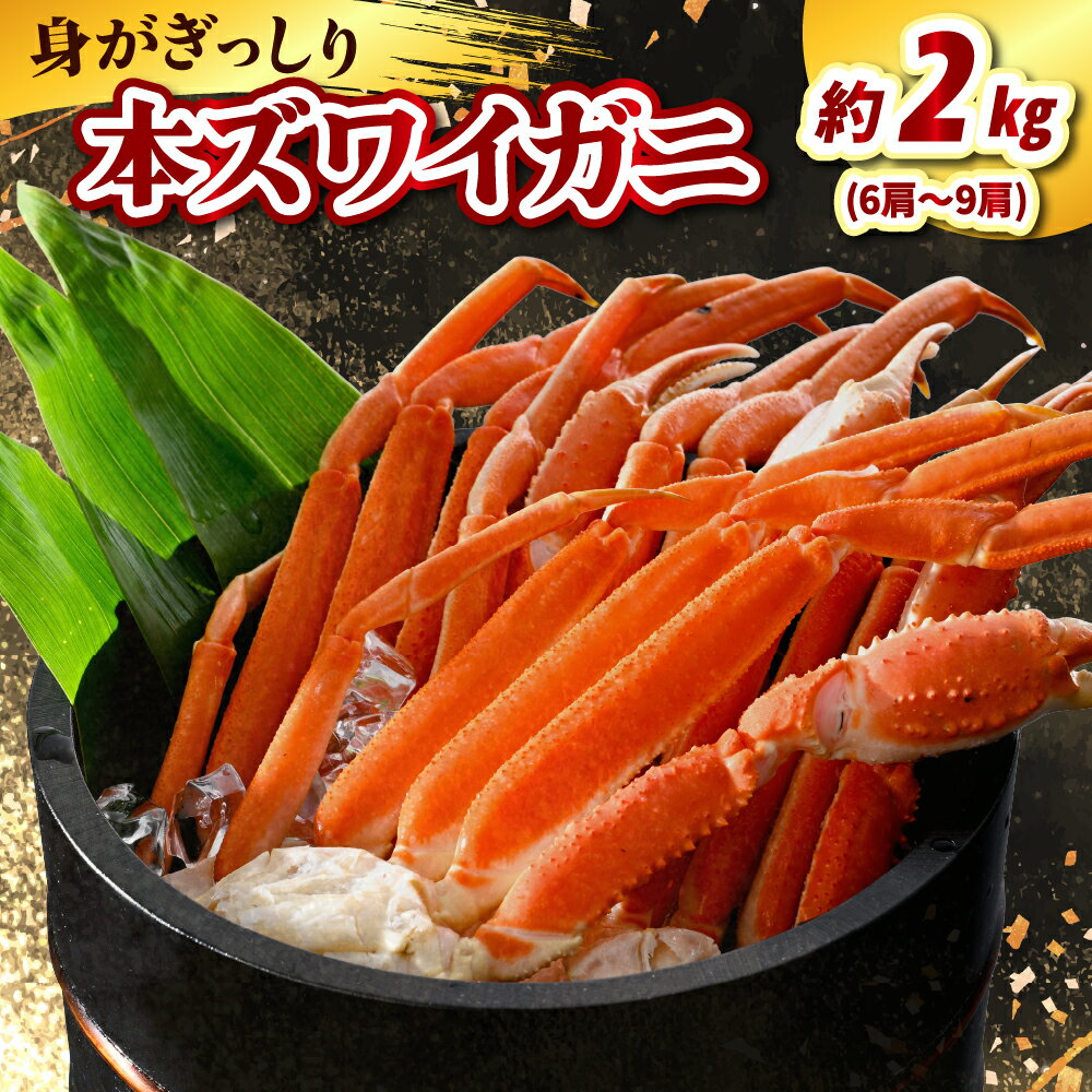 【ふるさと納税】ボイル済み 本ズワイガニ 6肩〜9肩（約2kg）かに 蟹 ズワイガニ ずわい蟹 ズワイ ボイル 茹で カニ足 脚 足 蟹脚 蟹足 魚介 魚介類 海鮮 海の幸 海産物 水産加工品 加工品 加工食品 冷凍 北海道 えりも町
