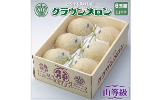 ＜通年出荷＞クラウンメロン(山等級)　6玉詰【1104739】