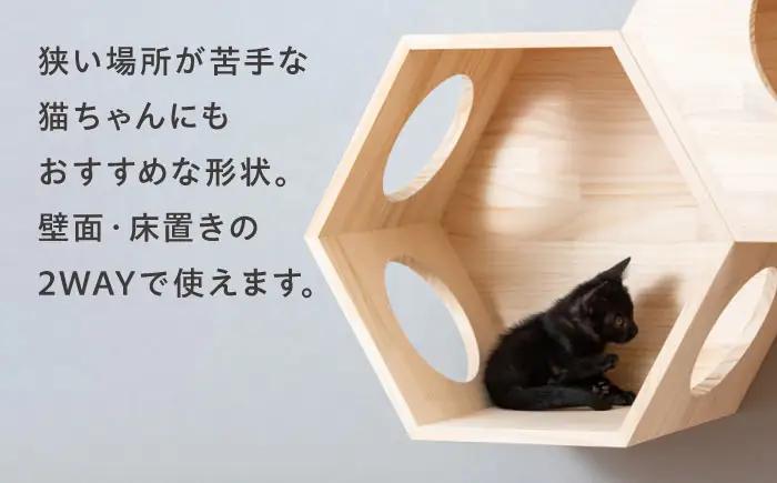 ペット 猫ハウス＆キャットステップ六角BOX オープン ペット BLBY001