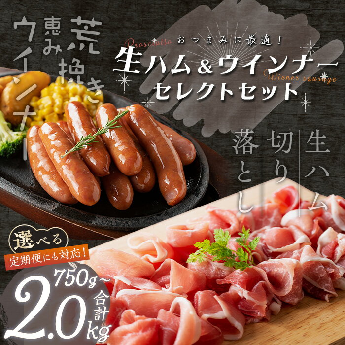 【ふるさと納税】＜内容量・発送時期・回数が選べる＞国産豚生ハム切り落とし・業務用荒挽き恵みウインナー( 計750g〜2kg / 生ハム切り落とし定期便 全3回 or 全5回) 生ハム 小分け 国産 切り落とし ソーセージ ウインナー 発送時期が選べる【ナンチク】