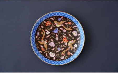 有田焼 渕地黒絵花鳥紋・コーヒー碗皿【香蘭社】食器 うつわ 器 磁器 豪華 華やか 紅茶 コーヒー おもてなし ティータイム A190-22